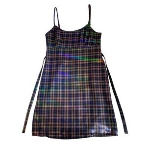 Brandy Melville Blue Brown Plaid Mini Dress